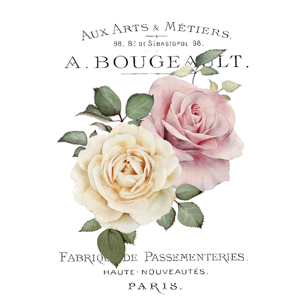 PINK AND CREAM ROSES - White Cloud Decor Transfers